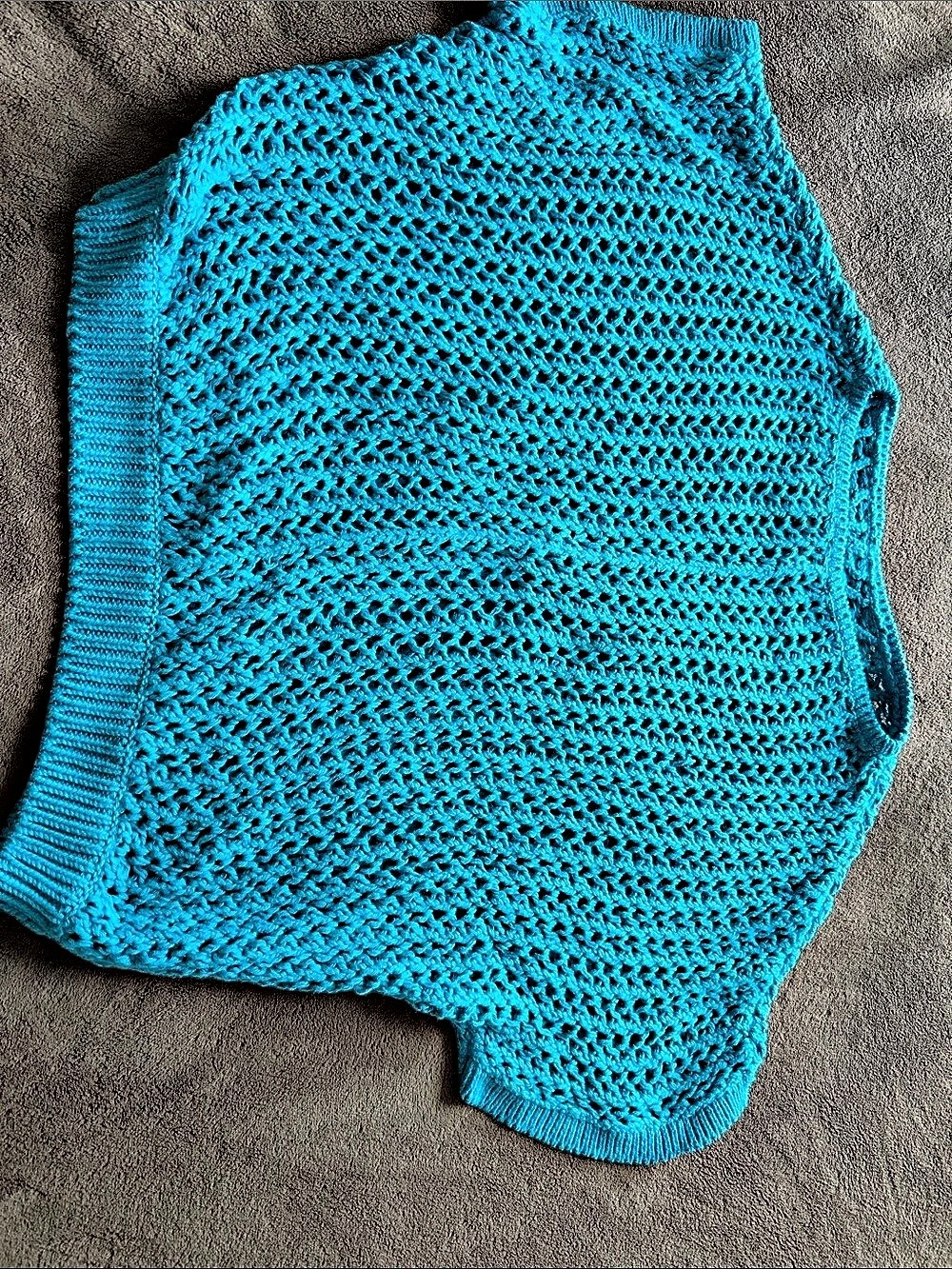We The Free Open Knit Sweater Blue Large Like New